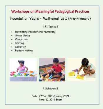 Foundation Years Mathematics I (Pre-Primary)